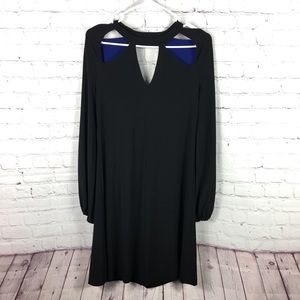 Norma Kamali black long sleeve knee length dress size small